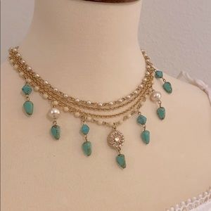 Turquoise 4 tier necklace
